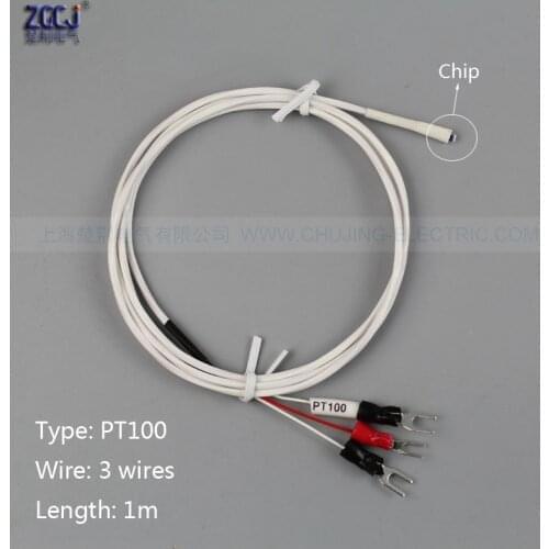 30pcs/lot terminal sensor PT100 Thermal resistance 2m Tetrafluoro Shielded wire PT100 temperature sensor with terminal