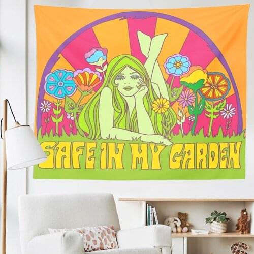 Vintage Wall Tapestry Hanging 80S Rainbow Decor for Girls Home Bedroom Decoration Vintage Hippie Background Cloth Wall Covering