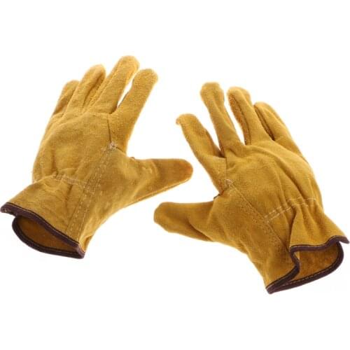 1Pair Cowhide Safety Protective Gloves Welding Welder Work Repair Wear-Resistant Gloves Wholesale