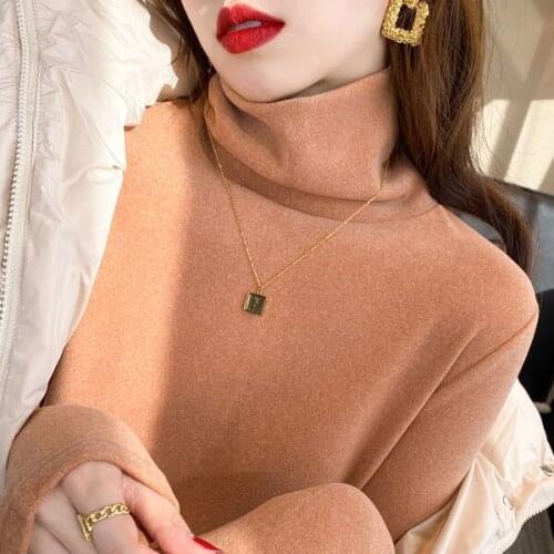 Woman Tshirts Pile Collar Womens Autumn Winter T-shirt Top 12289 Tops Mujer Camisetas