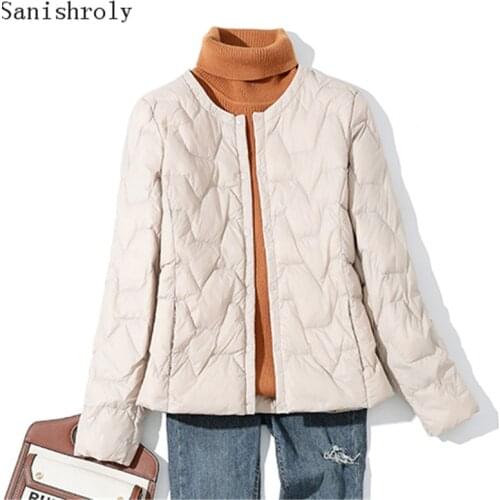 2021 Autumn Winter Ultra Light 90% White Duck Down Women Warm O Neck Lightweight Down Coat Female Short Windproof Parka Jacket