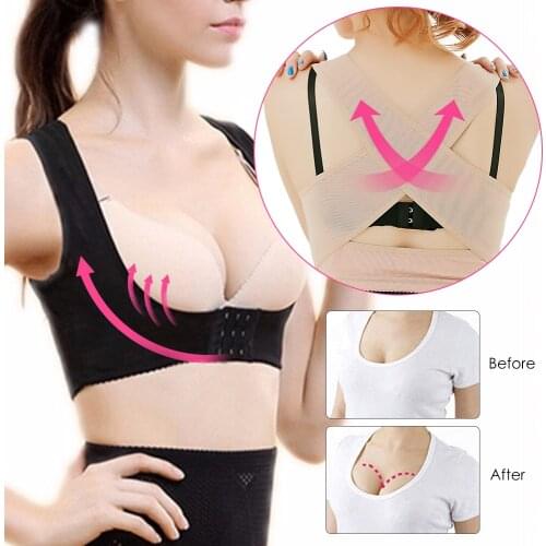 Women Adjustable Elastic Back Support Belt Chest Posture Corrector Shoulder Brace Body Shaper Corset M/L/XL/XXL Dropshipping
