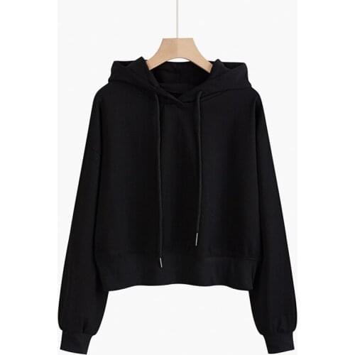 Women Hoodies Sweatshirts 2021 Autumn Long Sleeve Pullover Female Casual Hooded Sweatshirt black Pullover Tops
