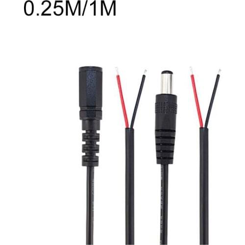 0.25M/1M DC male female Connector Wire Power supply cord cable 12V Extension for CCTV LED strip light Adapter 5.5*2.1mm cords