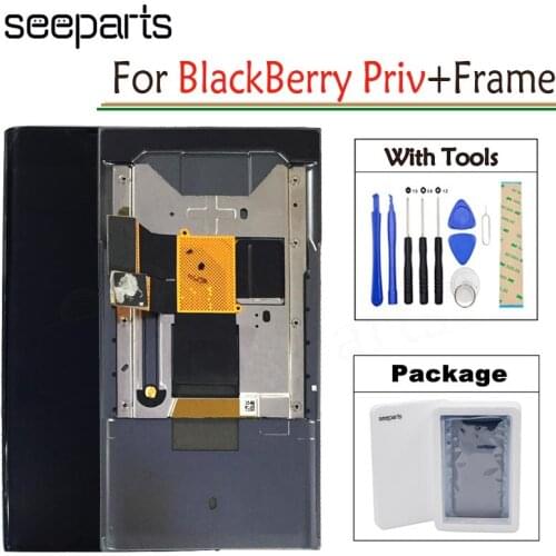 100% Tested 5.4" LCD Display For BlackBerry Priv Touch Screen Digitizer Assembly With Frame+Slider Replacement Parts