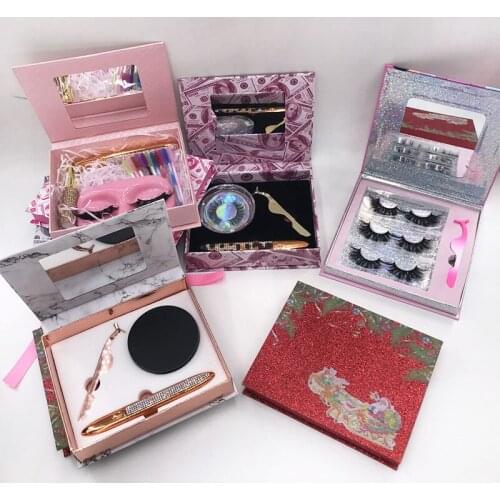 2021 New Arrival Lash Packing Book with Glue Eyeliner Round Eyelashes Box Custom Private Label
