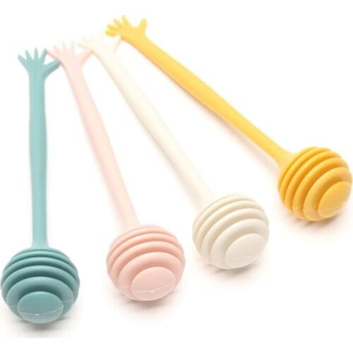 2021 Round Head Spoon Stirrer PP Materials for Honey Pot Jar Dispense Drizzle Honey Containers Clearance Ball Kitchen Durable
