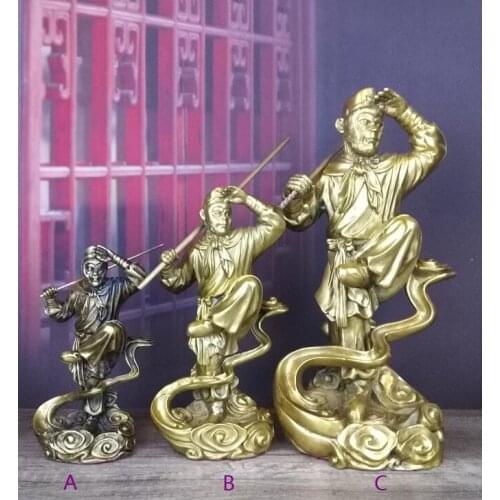 Free SHIPPING Beautiful mythical character Monkey King Bronze Metal Copper Statue 3 sizes