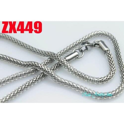 3.2mm round net chain stainless steel necklace Knitmesh chain fashion mens women jewelry chains 20pcs ZX449