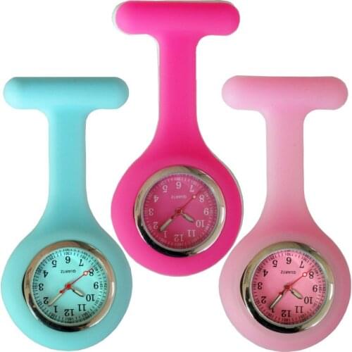 10pcs/lot Colorful doctor nurse silicone rubber watches FOB pocket watches hospital Medical personal women ladies clock watches