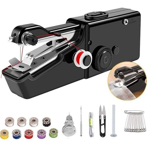 Electric Sewing Machine Handheld Mini Sewing Machine Portable Household Cordless Electric Stitch Tool for Quick Repairs DIY Home