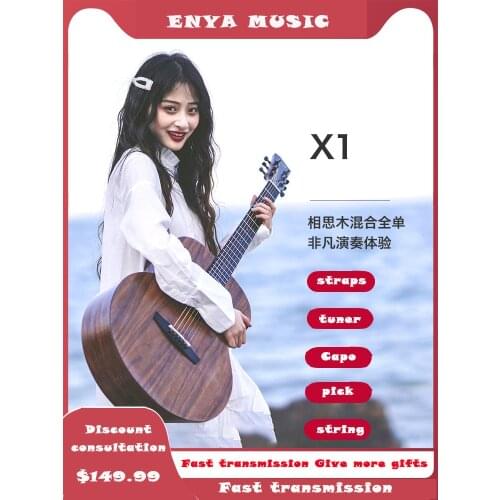 Enya EA-X1/EQ 41 inch Acoustic Guitar KOA-Patterned HPL Wood Full Board With Bag Tuner Capo Express Delivery Free Shipping