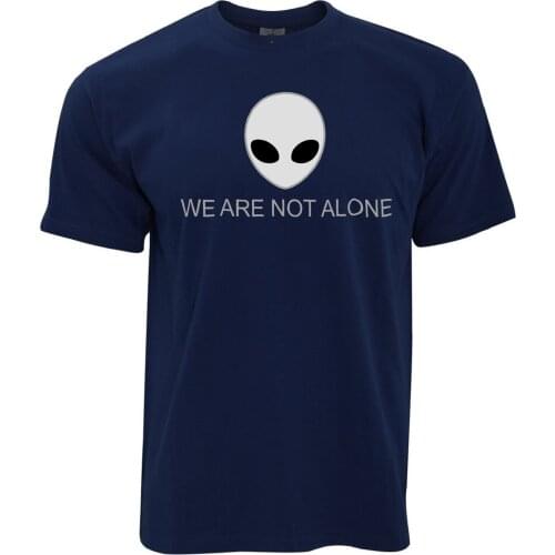 Nerdy Alien Head T Shirt We Are Not Alone Slogan Geeky Iconic Sci Fi Ufo 2019 Fashion Solid Color Men T Shirt Sleeveless T Shirt