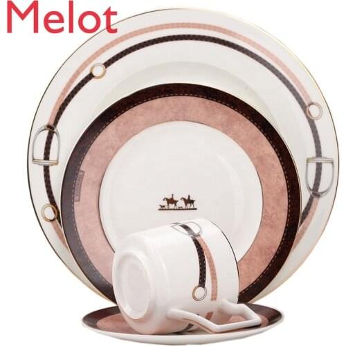 Quality assurance Royal Design pink charger plates fashion Dinner plate banquet Fine bone dinner set