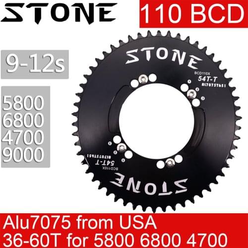 Stone Chain ring 110 BCD Oval for 5800 6800 4700 9000 36t 38 40 42 46 48 50 56 60T Road BikeTooth Plate 110bcd
