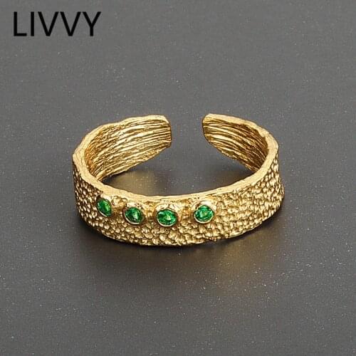 LIVVY Silver Color Jewelry Multi Resizable Zircon Rings For Women Girls Trendy Wedding New Gift 2021 Trend