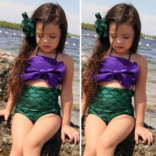 2018 Girls Kid Swimmable Bikini Swimwear Swimsuit Swimming Costume Set Suit Baby Cute Bikini Girls split Two Pieces Beachwear