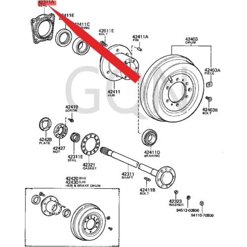 Oil seal (for rear axle axle) 1980-Toy ota LAN DCR UIS ERS shaft end oil seal butter cover wheel core cover oil seal
