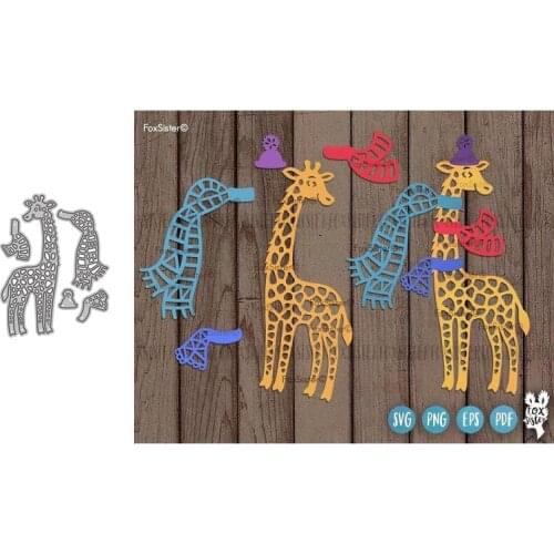 Metal Cutting Dies Christmas Giraffe for DIY Scrapbooking Album Paper Cards Decorative Crafts Embossing Die Cuts
