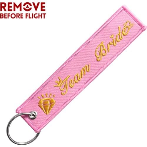 Fashion Chaveiro Keyring Chain Team Bride Keychain for Wedding Party Key Fobs Pink Gold Key Chains Women Key Ring