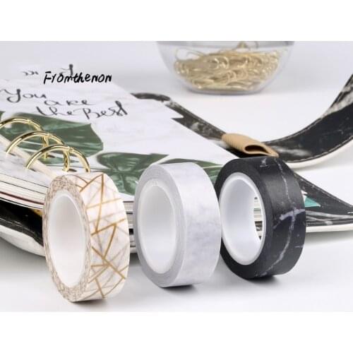 Marble Design Washi Paper Tape Set Planner Notebook And Journals Decorative Masking Tape School Office Supplies Stationery
