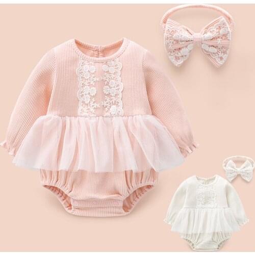 New Spring And Autumn Baby Clothes Korean Long-sleeved Princess Romper Baby Jumpsuit Newborn Girl Clothes Valentine Outfit