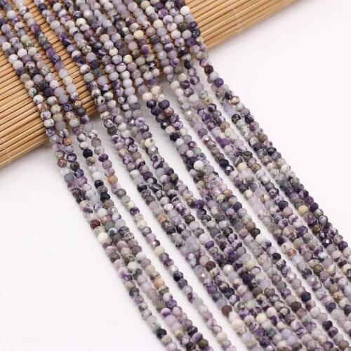 New Natural Faceted Crystal Purple Dragon Quartzs Loose Beads for Jewelry Making Women Bracelets Necklace Trendy Gift Size 3x4mm