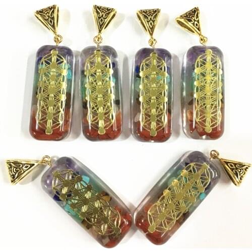 Hot 10PCS Natural 7 Chakra Orgone Energy Healing Reiki Pendant Necklace for Women Chakra Stones Jewelry Necklace Dropshipping