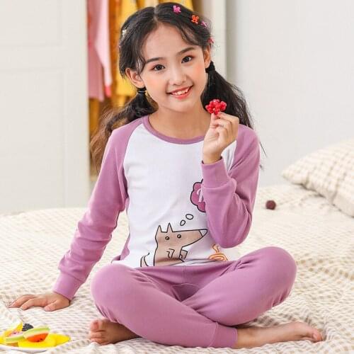 Girls Pajamas Autumn Winter Long Sleeve Childrens Sleepwear Set cotton Pajamas Set Boys Pyjamas Sets for Kids Nightwear 2-12Y