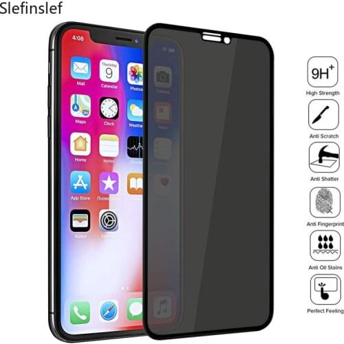 Full Cover Private Screen Protector For iPhone X XS MAX XR Antispy Tempered Glass For iPhone 11 6 7 8 Plus Privacy Glass