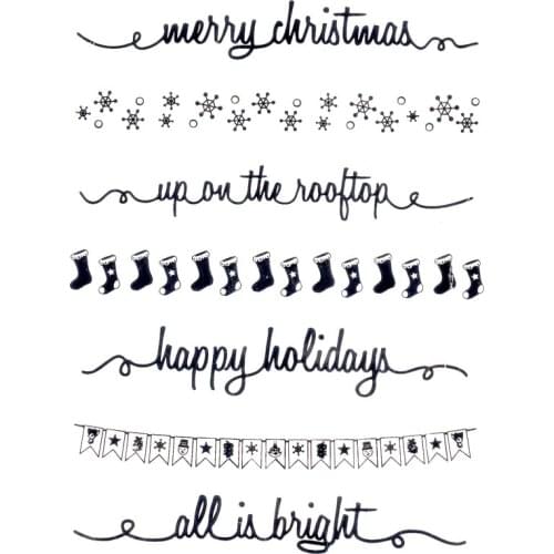 Clear Stamps Happy Holidays Merry Christmas Scrapbooking Material HOOK Photo Cards Account Rubber Stamper Transparent Stamp Sell