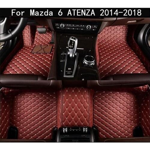 Car 3D Luxury Leather Car Floor Mats Fits For Mazda 6 ATENZA 2014 2015 2016 2017 2018 EMS Free shipping