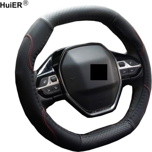 Volant Car Steering Wheel Cover Fashion Funda Volante For Peugeot 3008 II 2016 2017 2018 2019 Oval Shape Car Steering Wheel