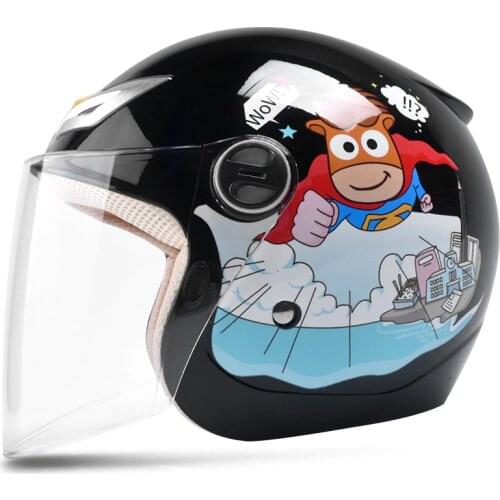 Black cartoon boys children motocross open face helmet motorcycle kids girl helmets motorbike childs MOTO safety headpiece