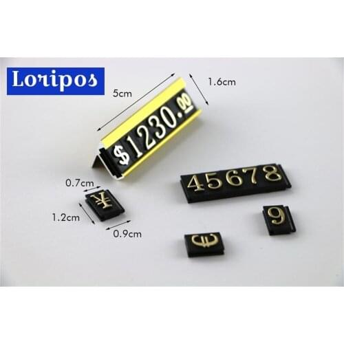Counter Top Jewelry Price Cube Ring Toy Jewelry Pricing Tag Table Desk Price Talker Block Kit $ Euro Number Sign Label Assembly