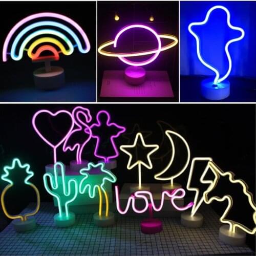 Led Night Light Home Creative Styling Lamp Battery and Usb Power Supply for Room Home Party Wedding Decor Xmas Gift Neon Lamp