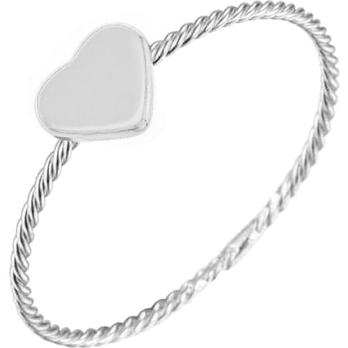 DARK DIAMOND-twisted ring in 925 sterling silver. (Heart)