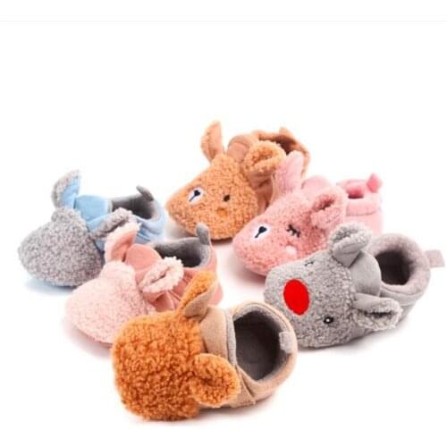 Lovely Cartoon Baby First Walkers Infants Warm Shoes Soft Sole Anti-slip Newborn Boys Girls Winter Crib Shoes