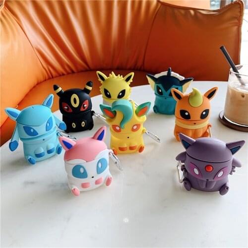 Pokemon Pikachu Protective Shell for AirPods 1/2 Generation Wireless Bluetooth Headset Protective Cover Shell Birthday Gift