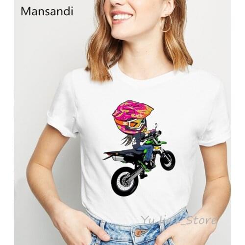 Women clothes 2021 cool stunt girl rides motocycle cartoon tee shirt femme summer top female hip hop punk t-shirt hipster tshirt