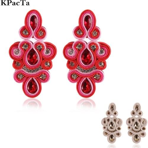 KPacTa Fashion Soutache Long Hanging Earrings Ethnic Style Jewelry Women Popular Accessories Handmade Big Drop Earring Oorbellen