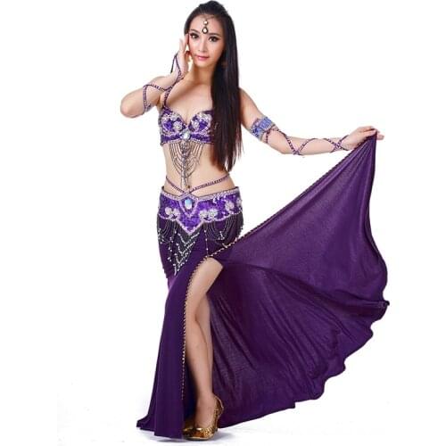 Women ladies Belly dance costume skirts and top sets indian belly dance clothing for belly dancing 3piece(bra+dress+waist)
