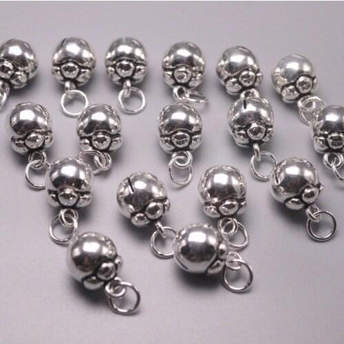 10PCS S925 Sterling Silver Pendant Luck Mangosteen Pendant 15x9mm Silver Accessories