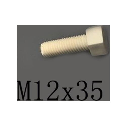 2pcs M12x35mm Hexagon Screw Ceramic Insulated Bolt High Temperature Corrosion Resistance Zirconin
