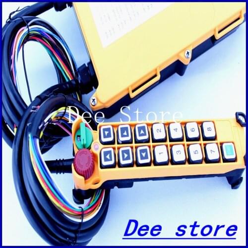 2 Speed 1 Transmitter Hoist Crane Truck Radio Remote Control Push Button Switch System Controller With E-Stop