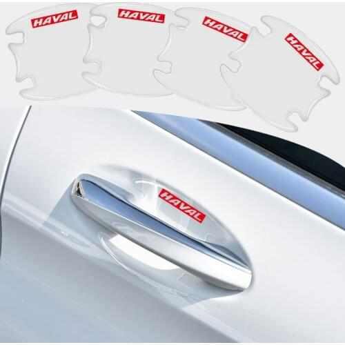 4pcs Car Door Handle Transparent Decorative Protection Sticker For Haval H2 H5 H6 H7 H9 2020 2018 2017 2021 M4 H3 2012 F7 F7X