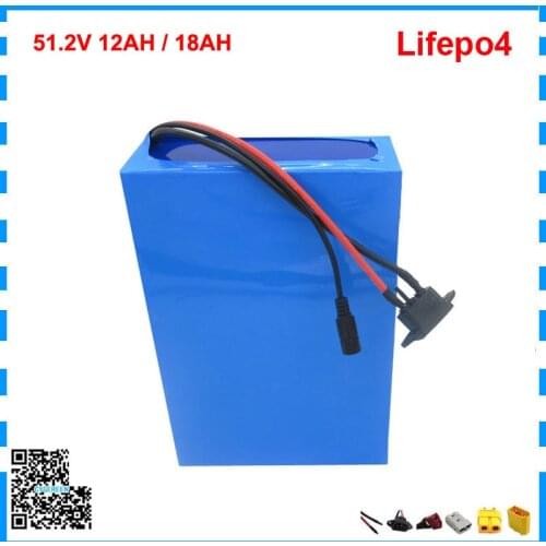16S 48V 12Ah 500W 32700 LiFePo4 battery pack for 51.2V 18AH electric bike bateria with 58.4V 2A Charger 15A BMS Long Lifecycle