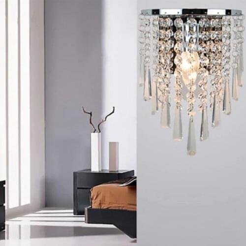 European Modern Crystal Wall Lamp Living Room Bathroom Home Indoor Lighting Decoration Chrome sconce WJ10