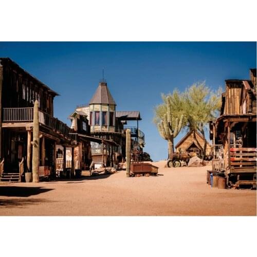 Desert Town Scenery Backdrop Photography Background Newborn Baby Shower Birthday Wedding Party Decoration Photo Shooting Props