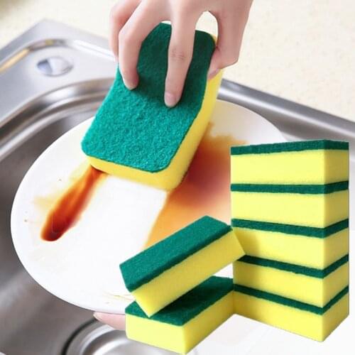 Dishwashing Sponge Home Cleaning Brush Sponge For Kitchen Scouring Pad Pot Double Sided Dishwashing Wipe Clean Kitchen Tools